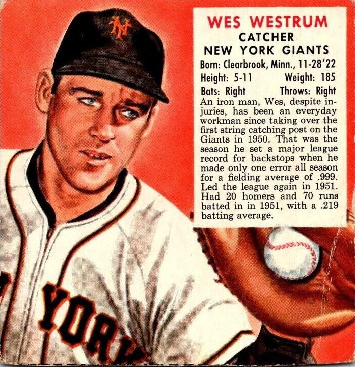 Wes Westrum, 1952 Red Man Tobacco Baseball