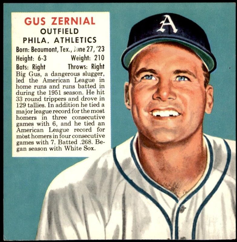 Gus Zernial, 1952 Red Man Tobacco Baseball