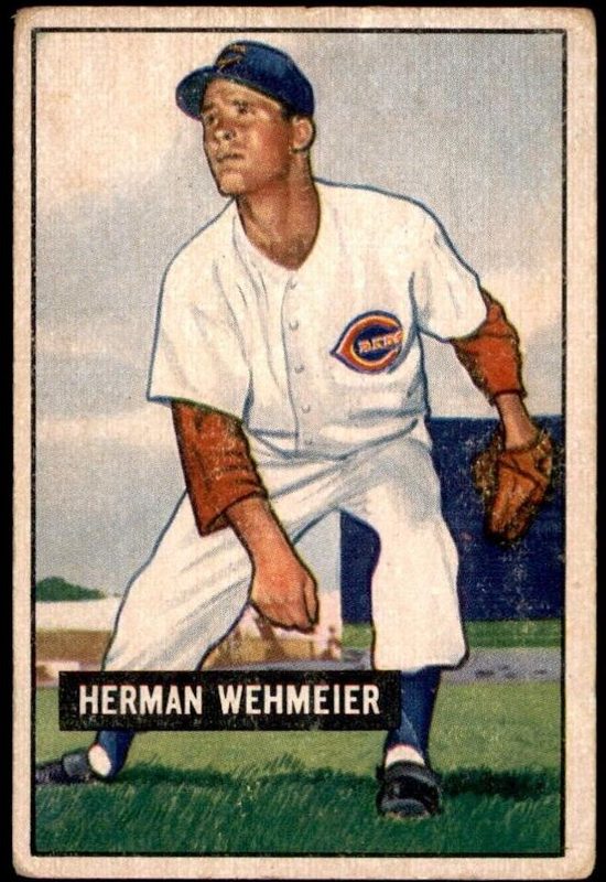 Herman Wehmeier, 1951 Bowman Baseball