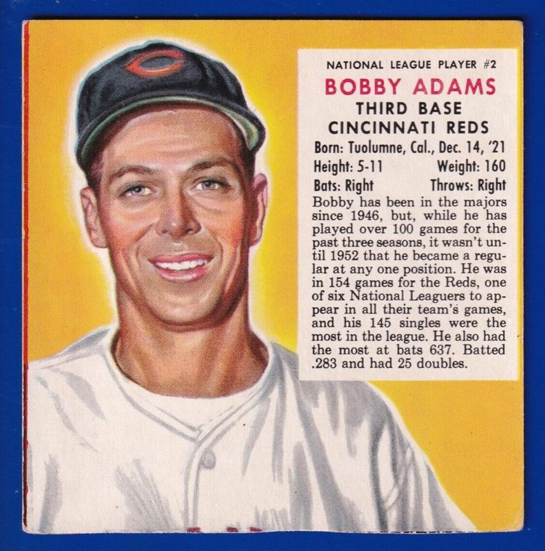 Bobby Adams, 1953 Red Man Tobacco Baseball