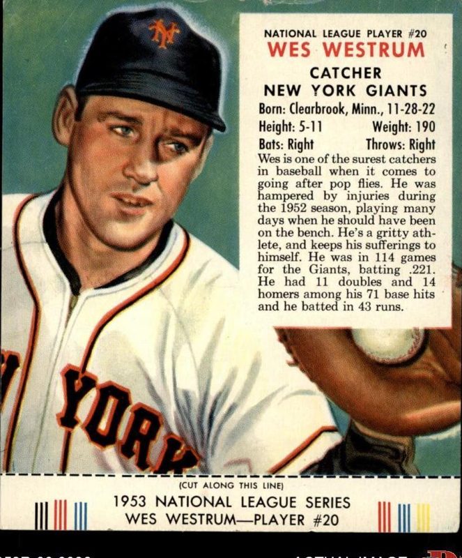 Wes Westrum, 1953 Red Man Tobacco Baseball