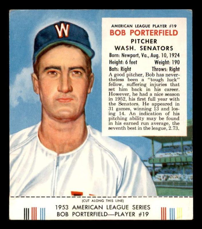Bob Porterfield, 1953 Red Man Tobacco Baseball