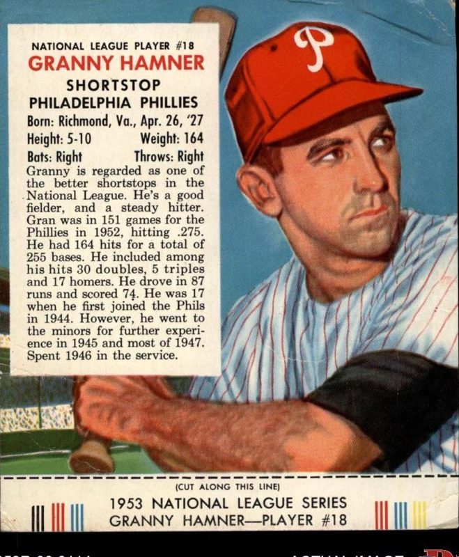 Granny Hamner, 1953 Red Man Tobacco Baseball