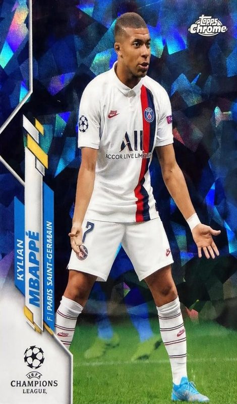 Kylian Mbappe, 2019 Topps Chrome Sapphire UEFA Champions League Soccer