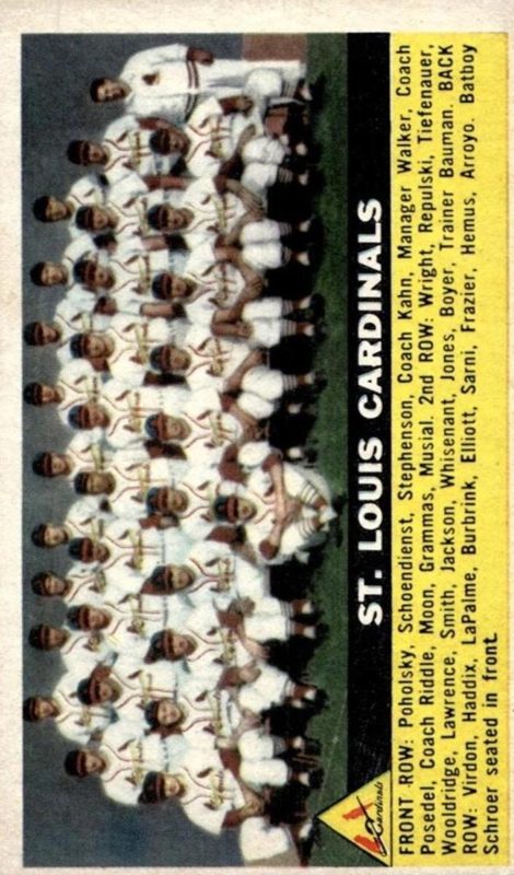 St. Louis Cardinals Team, 1956 Topps Baseball