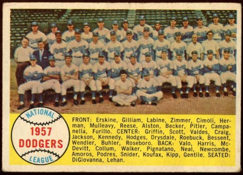 Dodgers Team, 1958 Topps Baseball