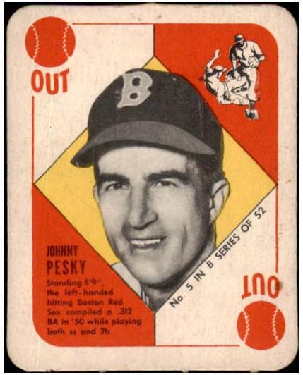 Johnny Pesky, 1951 Topps Blue Backs Baseball