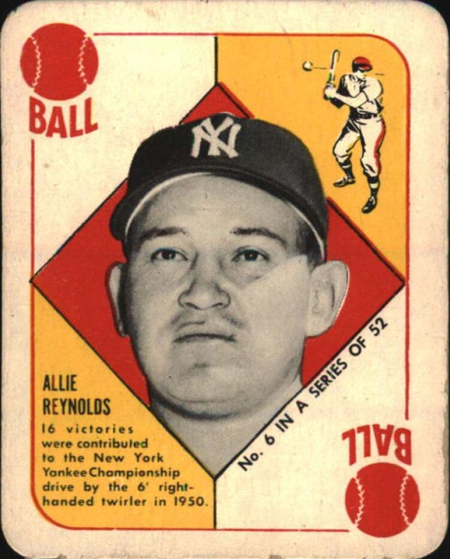 Allie Reynolds, 1951 Topps Red Backs Baseball