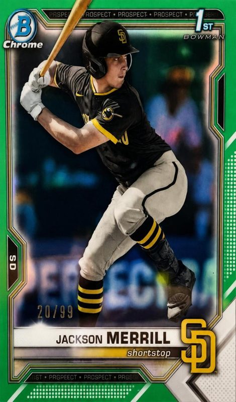 Jackson Merrill, 2021 Bowman Draft Chrome Baseball