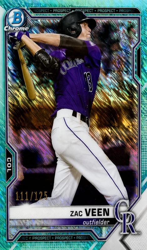 Zac Veen, 2021 Bowman Chrome Prospects Baseball