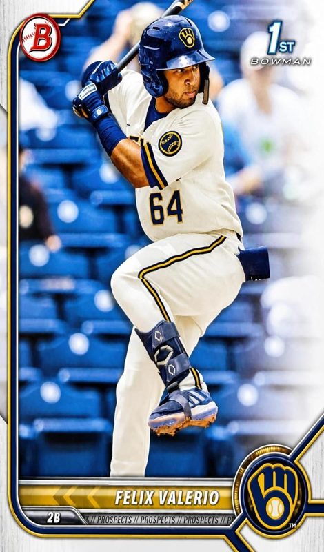 Felix Valerio, 2022 Bowman Prospects Baseball