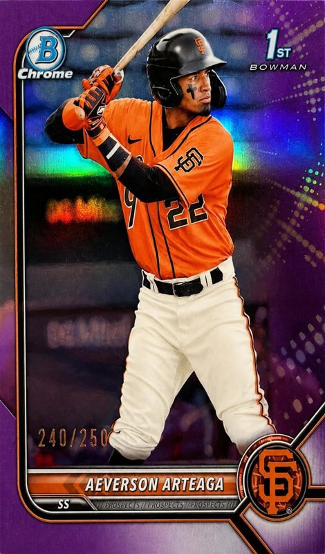 Aeverson Arteaga, 2022 Bowman Chrome Prospects Baseball
