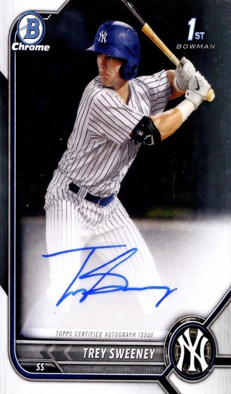Trey Sweeney, 2022 Bowman Chrome Prospects Baseball