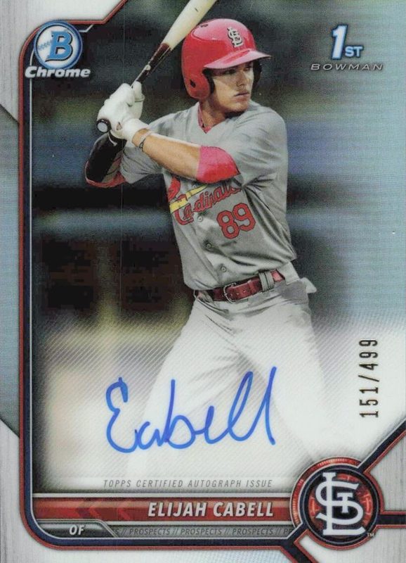 Elijah Cabell, 2022 Bowman Chrome Prospects Baseball