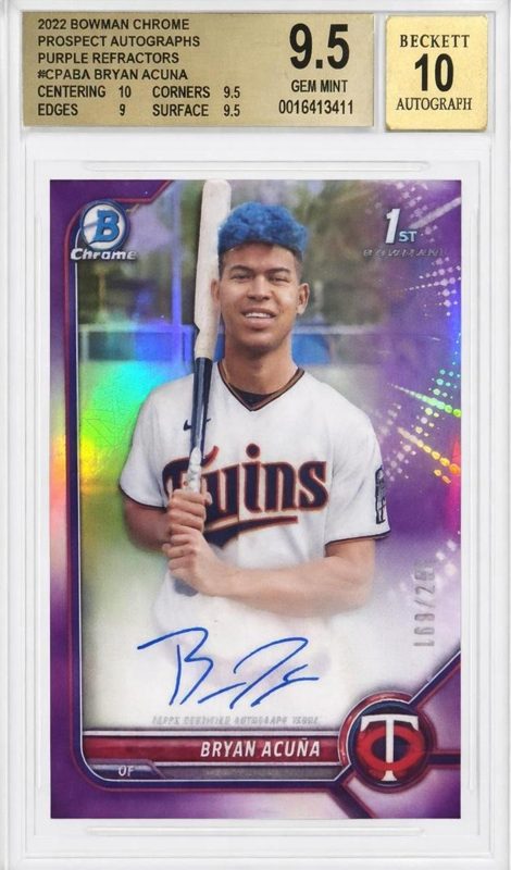 Bryan Acuna, 2022 Bowman Chrome Prospects Baseball