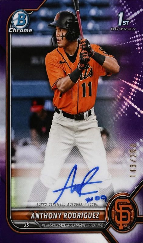 Anthony Rodriguez, 2022 Bowman Chrome Prospects Baseball
