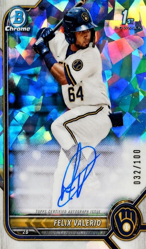 Felix Valerio, 2022 Bowman Chrome Prospects Baseball