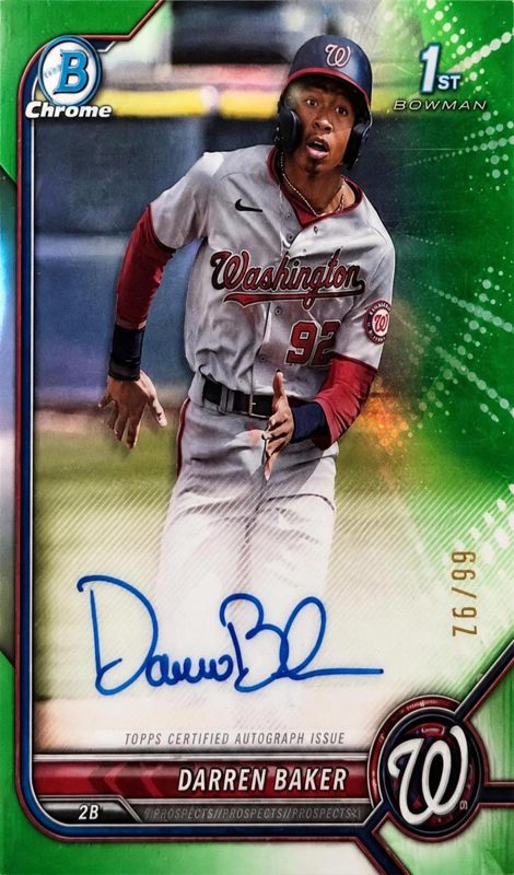 Darren Baker, 2022 Bowman Chrome Prospects Baseball