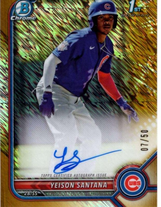 Yeison Santana, 2022 Bowman Chrome Prospects Baseball