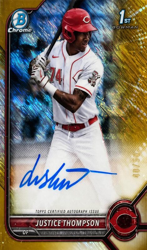 Justice Thompson, 2022 Bowman Chrome Prospects Baseball