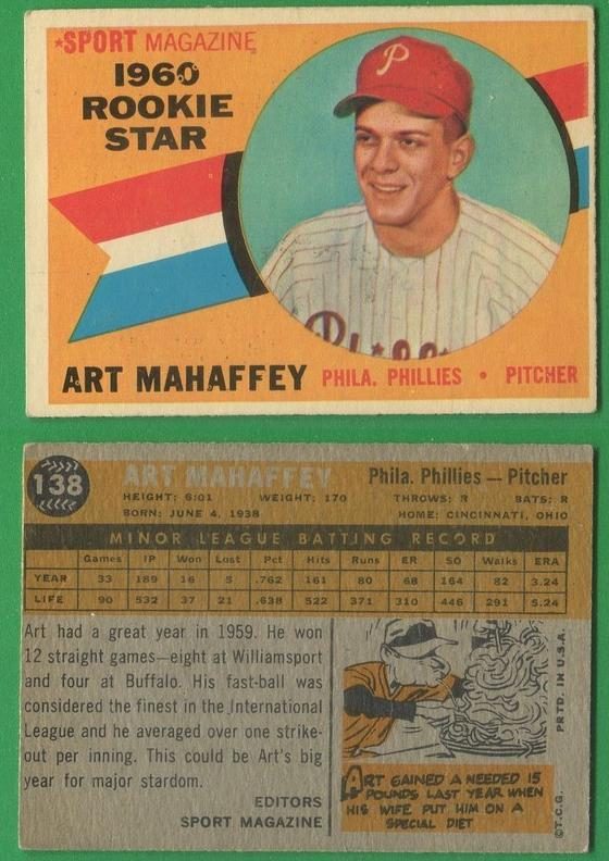 Art Mahaffey, 1960 Topps Baseball