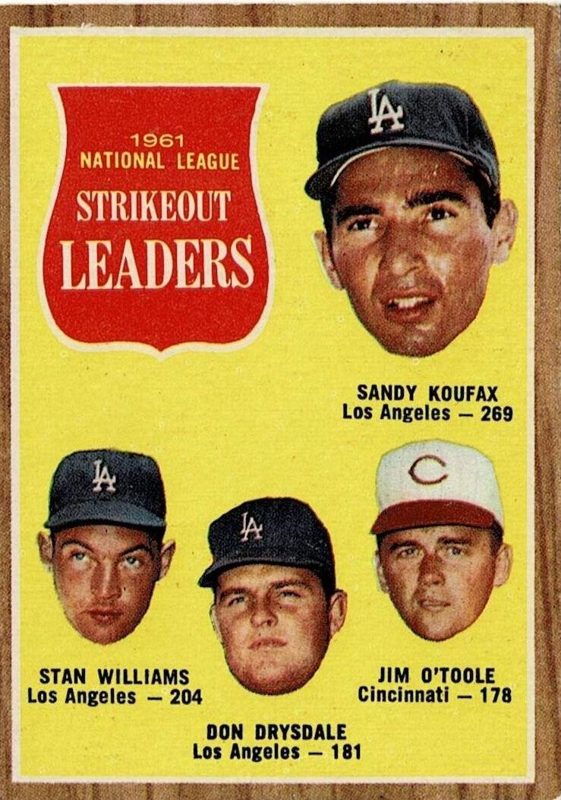 N.L. Strikeout Leaders, 1962 Topps Baseball