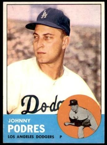 Johnny Podres, 1963 Topps Baseball