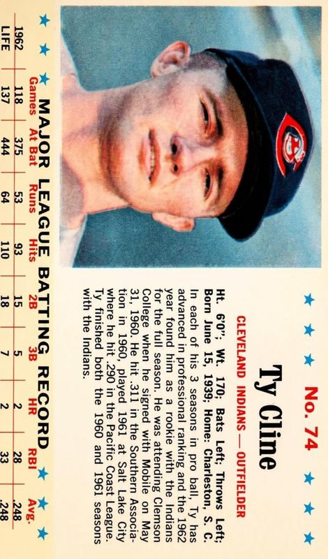 Ty Cline, 1963 Jell-O Baseball