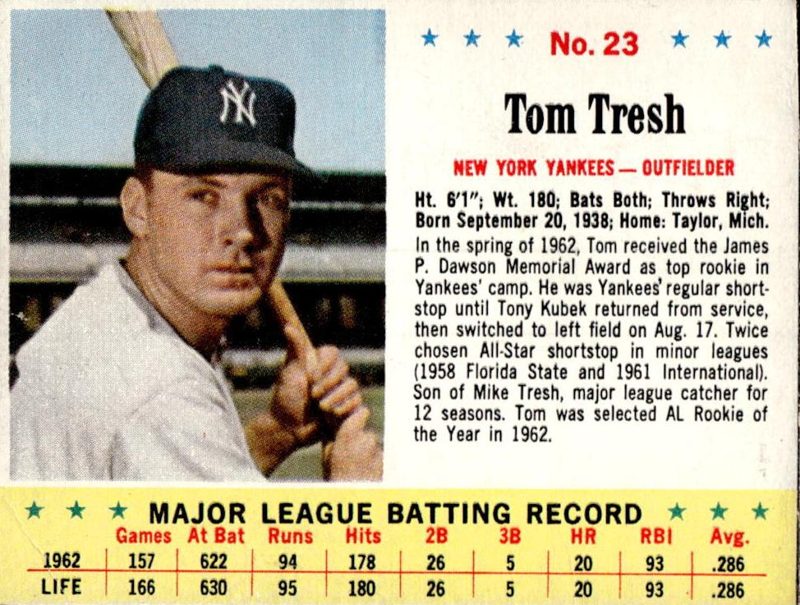 Tom Tresh, 1963 Jell-O Baseball