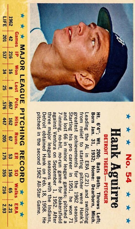 Hank Aguirre, 1963 Post Cereal Baseball
