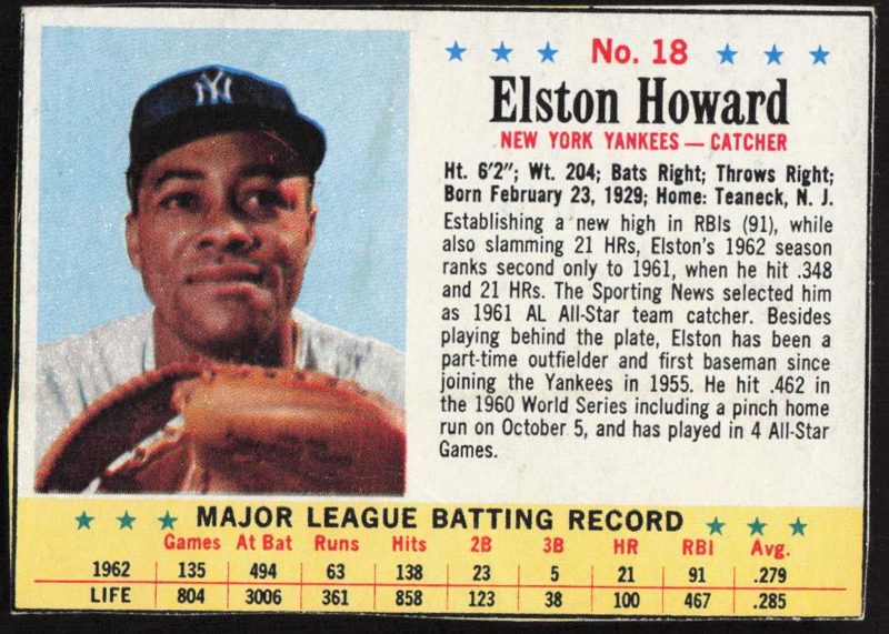 Elston Howard, 1963 Post Cereal Baseball