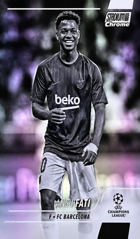 Ansu Fati, 2021 Topps Stadium Club Chrome UEFA Champions League Soccer