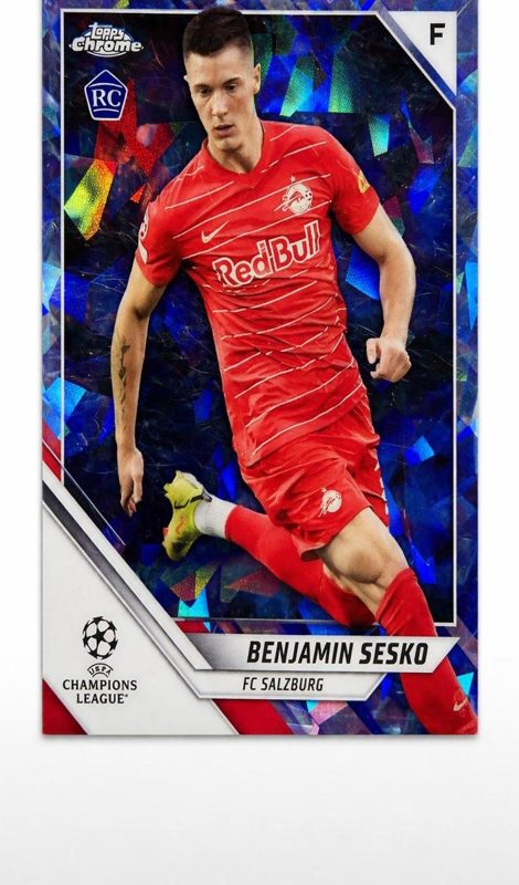 Benjamin Sesko, 2021 Topps Chrome Sapphire UEFA Champions League Soccer