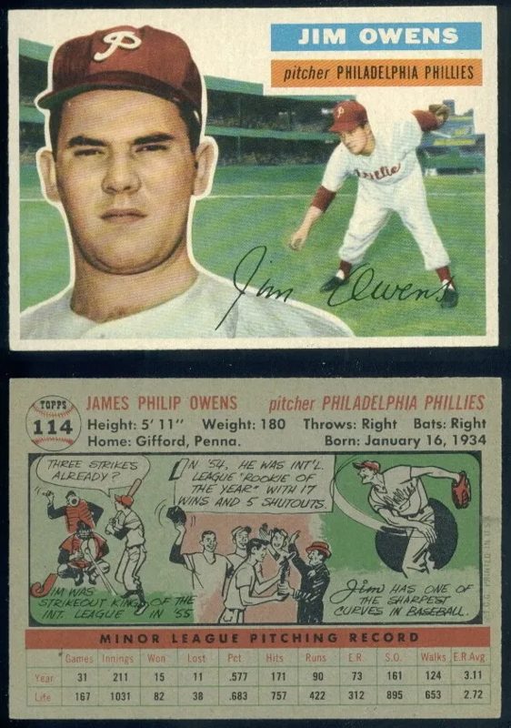 Jim Owens, 1956 Topps Baseball