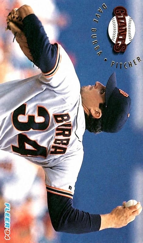 Dave Burba, 1994 Fleer Baseball