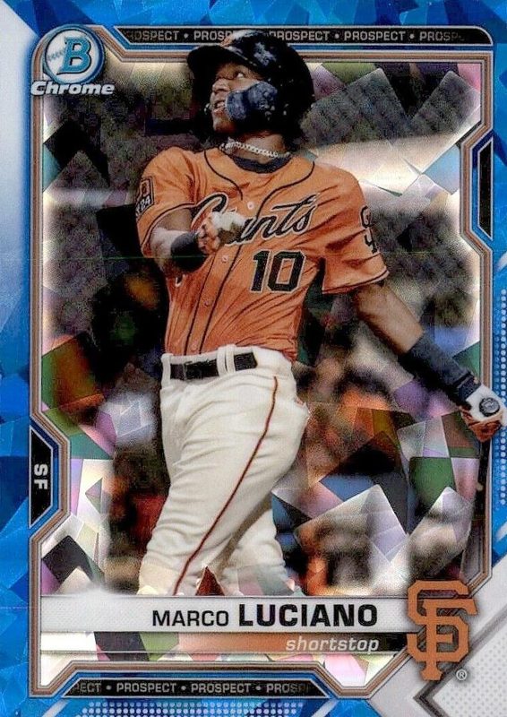 Marco Luciano, 2021 Bowman Chrome Prospects Sapphire Baseball