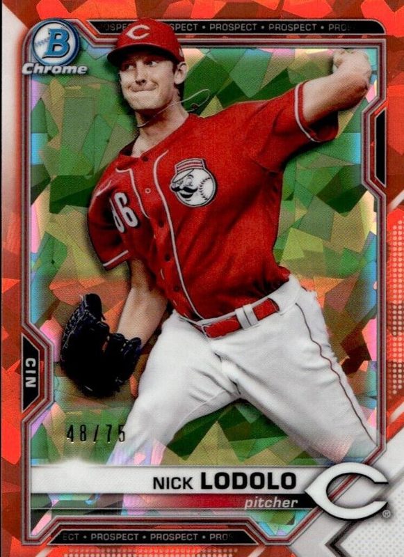 Nick Lodolo, 2021 Bowman Chrome Prospects Sapphire Baseball