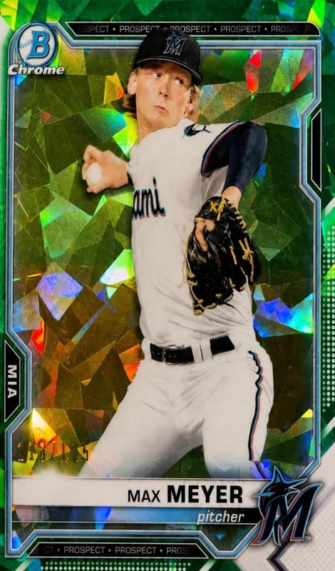 Max Meyer, 2021 Bowman Chrome Prospects Sapphire Baseball