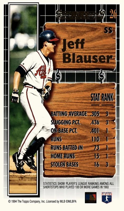 Jeff Blauser, 1994 Topps Baseball