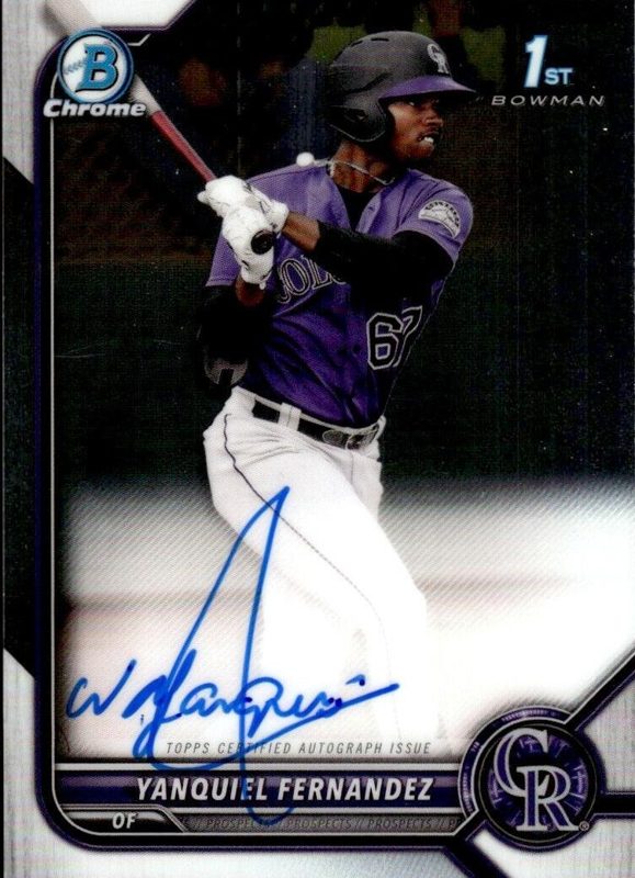 Yanquiel Fernandez, 2022 Bowman Chrome Prospects Baseball