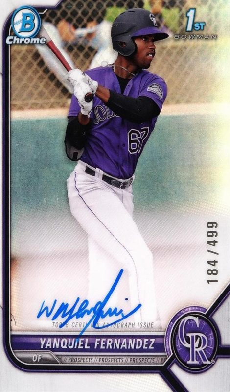 Yanquiel Fernandez, 2022 Bowman Chrome Prospects Baseball