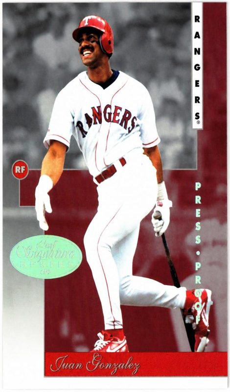 Juan Gonzalez, 1996 Leaf Signature Series Baseball