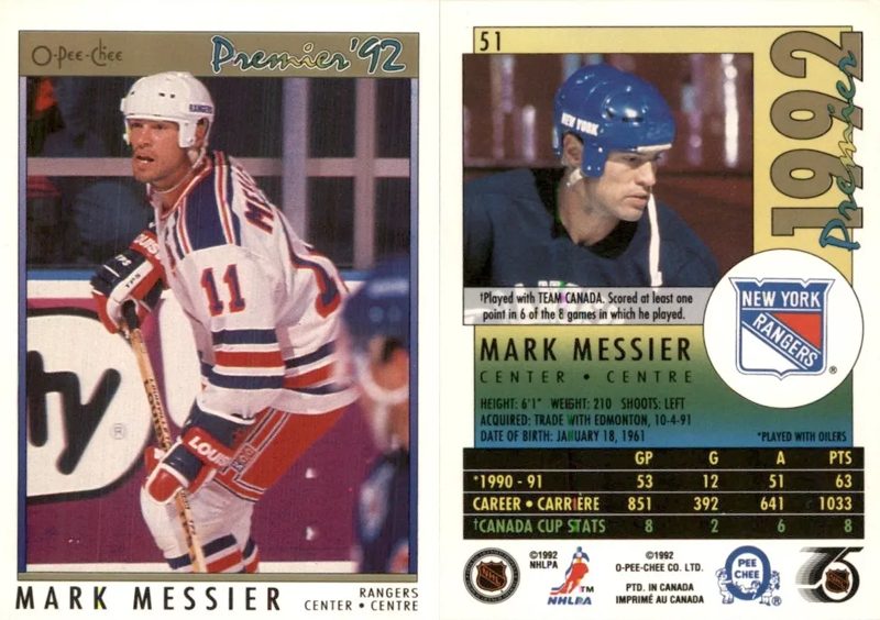 Mark Messier, 1991 O-Pee-Chee Premier Hockey
