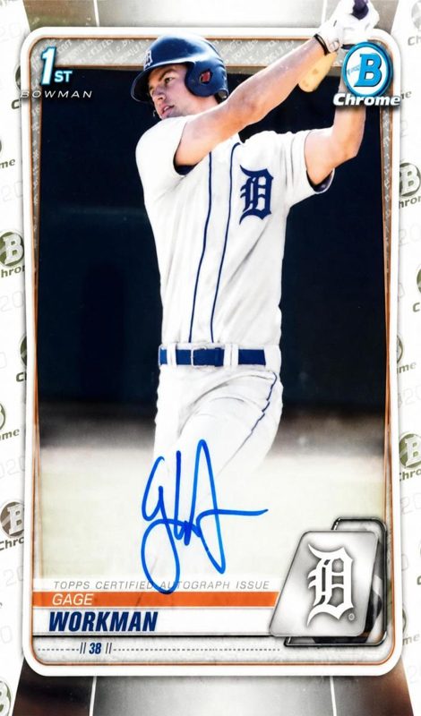 Gage Workman, 2020 Bowman Draft Baseball
